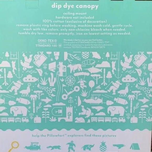 Pillow fort Dip Dye Bed Canopy Pink/ White 100% cotton ceiling mount decor - Picture 3 of 3